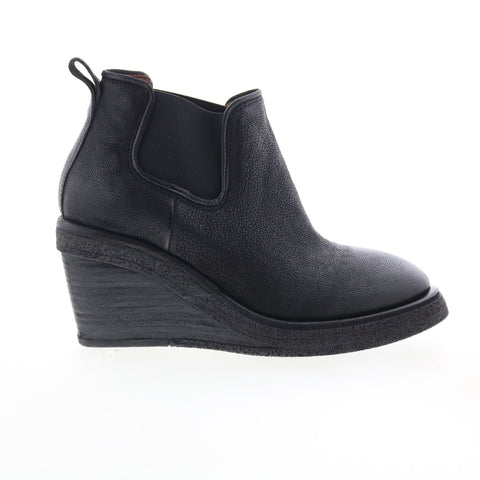A.S. 98 Talen Womens Black Leather Slip On Ankle & Booties Boots
