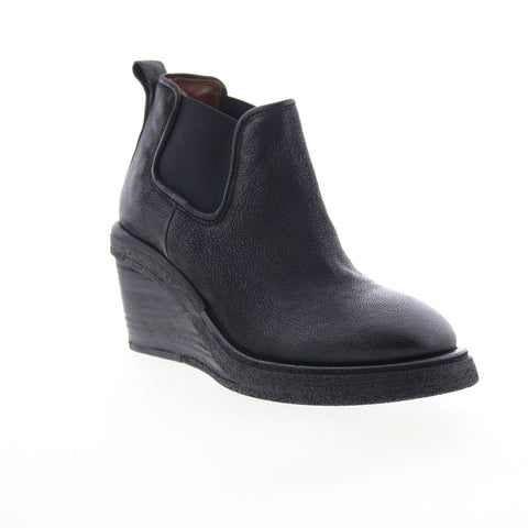 A.S. 98 Talen Womens Black Leather Slip On Ankle & Booties Boots