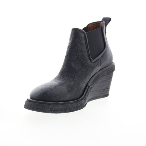 A.S. 98 Talen Womens Black Leather Slip On Ankle & Booties Boots