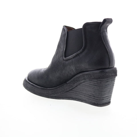 A.S. 98 Talen Womens Black Leather Slip On Ankle & Booties Boots