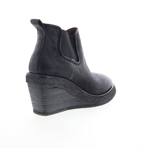 A.S. 98 Talen Womens Black Leather Slip On Ankle & Booties Boots