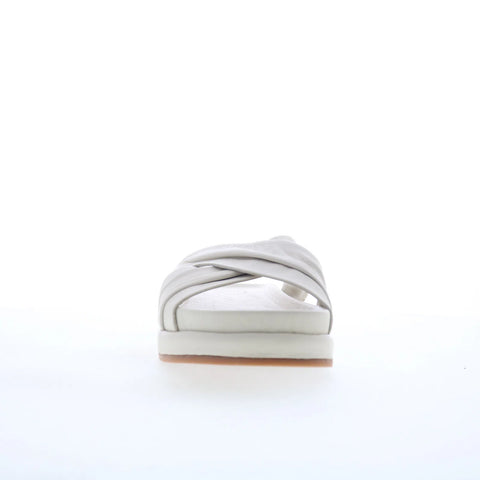 Miz Mooz Talisa Womens White Leather Slip On Slides Sandals Shoes