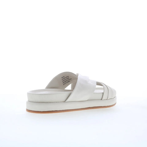 Miz Mooz Talisa Womens White Leather Slip On Slides Sandals Shoes