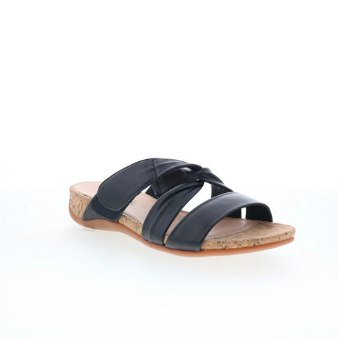 Softwalk Tallulah S2515-001 Womens Black Leather Slip On Slides Sandals Shoes