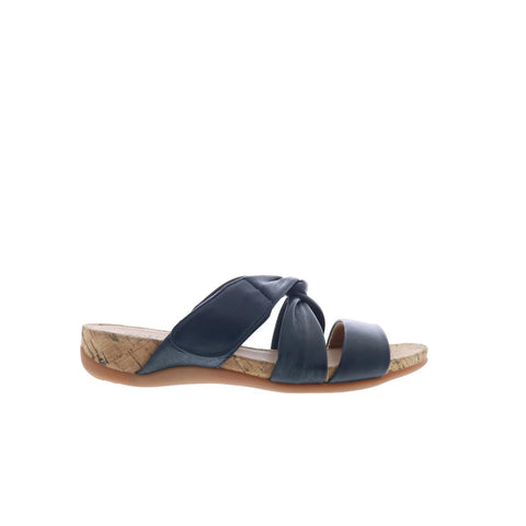 Softwalk Tallulah S2515-400 Womens Blue Leather Slip On Slides Sandals Shoes