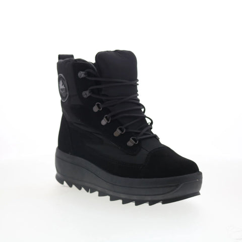 Pajar Talya PDPAB00627.01 Womens Black Suede Lace Up Ankle & Booties Boots