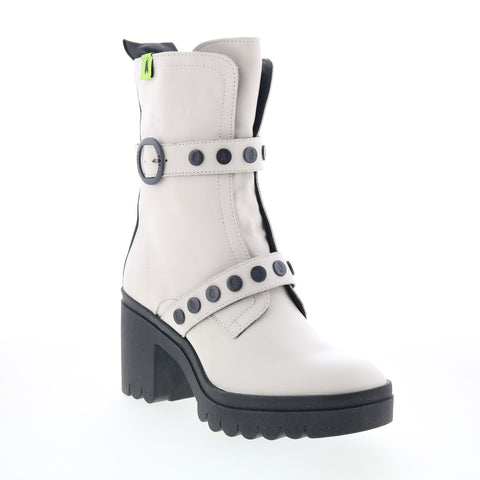 Fly London Tama TAMA888FLY-001 Womens White Leather Casual Dress Boots