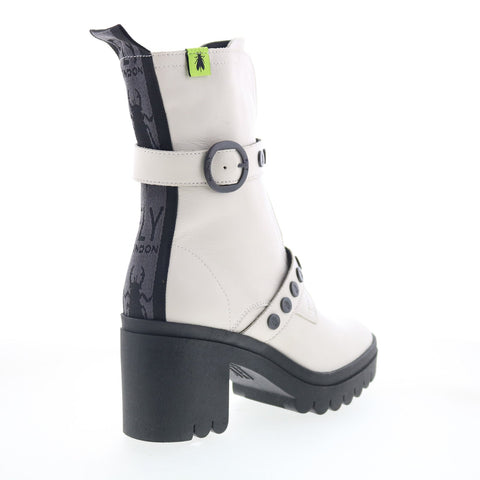 Fly London Tama TAMA888FLY-001 Womens White Leather Casual Dress Boots