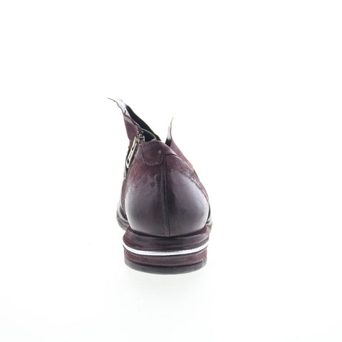 A.S. 98 Tarek Womens Burgundy Leather Zipper Loafer Flats Shoes