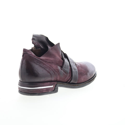 A.S. 98 Tarek Womens Burgundy Leather Zipper Loafer Flats Shoes