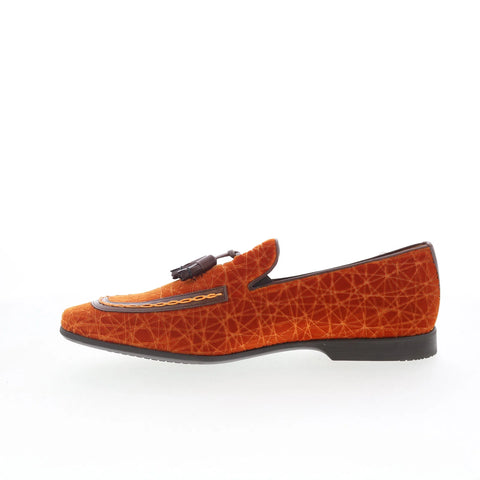 Mezlan Tassel Loafer 28720 Mens Orange Suede Loafers & Slip Ons Casual Shoes