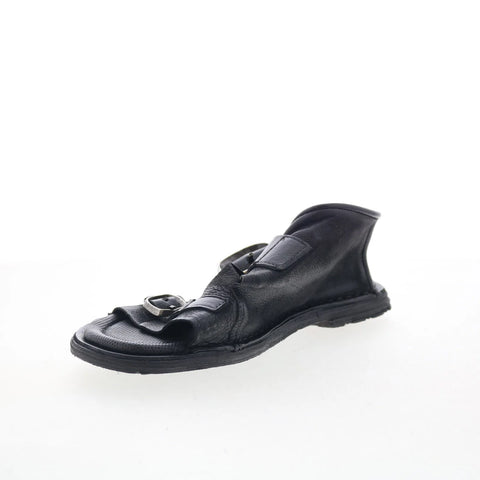 A.S. 98 Tavon Womens Black Leather Slip On Slides Sandals Shoes
