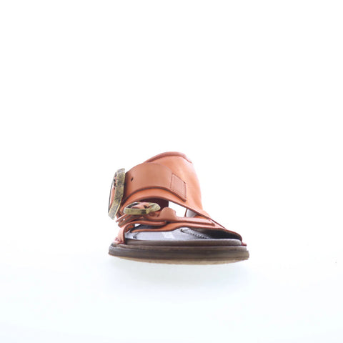 A.S. 98 Tavon Womens Orange Leather Slip On Slides Sandals Shoes