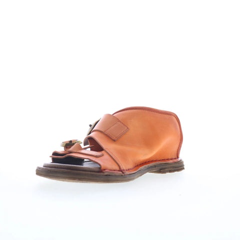 A.S. 98 Tavon Womens Orange Leather Slip On Slides Sandals Shoes