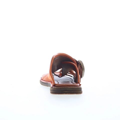 A.S. 98 Tavon Womens Orange Leather Slip On Slides Sandals Shoes