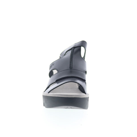 Fly London Tawi TAWI496FLY-000 Womens Black Leather Heeled Sandals Shoes