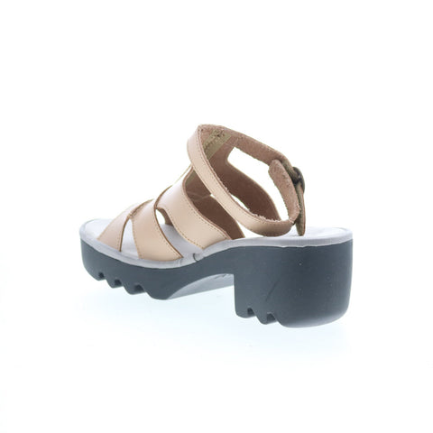 Fly London Tawi TAWI496FLY-002 Womens Beige Leather Heeled Sandals Shoes