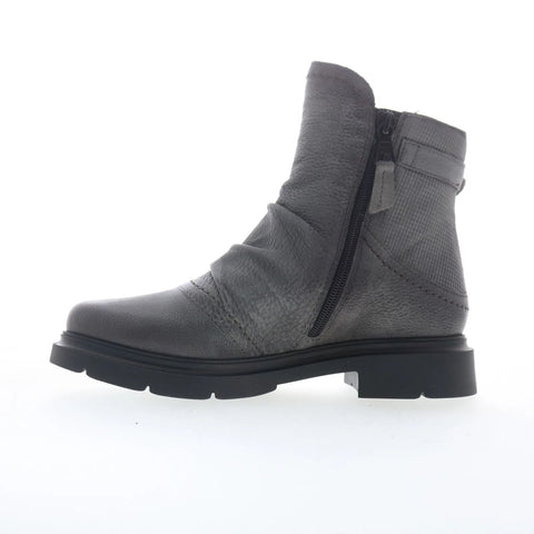 Miz Mooz Tawny Womens Gray Leather Zipper Ankle & Booties Boots