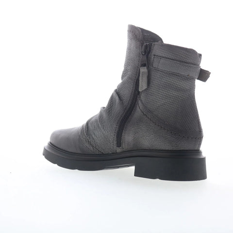 Miz Mooz Tawny Womens Gray Leather Zipper Ankle & Booties Boots