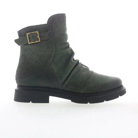 Miz Mooz Tawny Womens Green Leather Zipper Ankle & Booties Boots