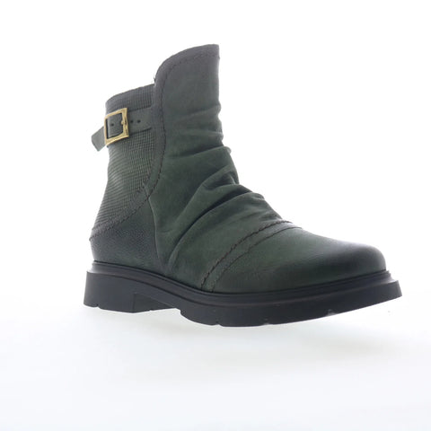 Miz Mooz Tawny Womens Green Leather Zipper Ankle & Booties Boots