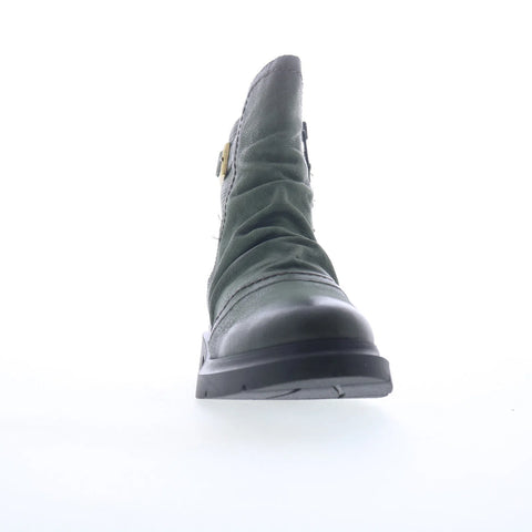 Miz Mooz Tawny Womens Green Leather Zipper Ankle & Booties Boots