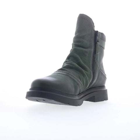 Miz Mooz Tawny Womens Green Leather Zipper Ankle & Booties Boots