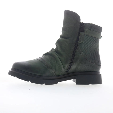 Miz Mooz Tawny Womens Green Leather Zipper Ankle & Booties Boots