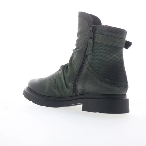 Miz Mooz Tawny Womens Green Leather Zipper Ankle & Booties Boots