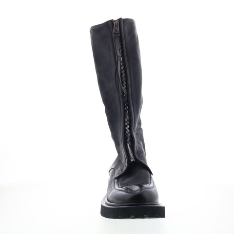 A.S. 98 Tayton Womens Black Leather Zipper Knee High Boots