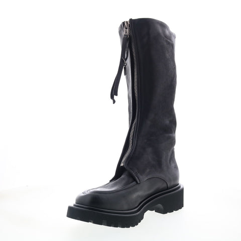 A.S. 98 Tayton Womens Black Leather Zipper Knee High Boots