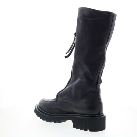 A.S. 98 Tayton Womens Black Leather Zipper Knee High Boots