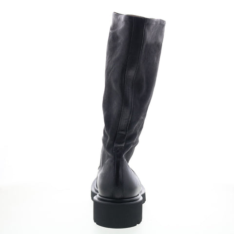 A.S. 98 Tayton Womens Black Leather Zipper Knee High Boots