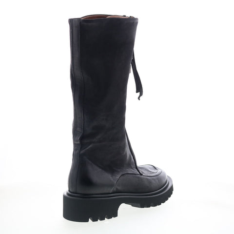 A.S. 98 Tayton Womens Black Leather Zipper Knee High Boots