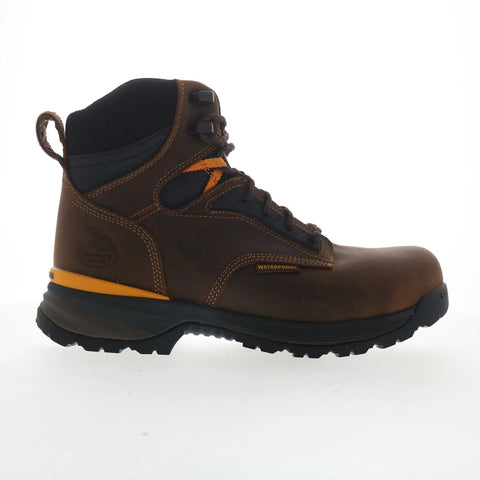 Georgia Boot Alloy Toe Waterproof 6" Work Boot Mens Brown Wide Work Boots