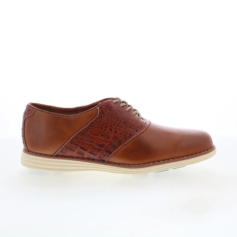 T.B. Phelps TBP15 Mens Brown Leather Lace Up Oxfords & Lace Ups Casual Shoes 