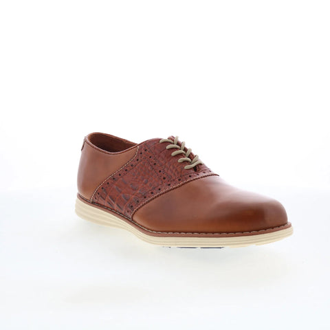 T.B. Phelps TBP15 Mens Brown Leather Lace Up Oxfords & Lace Ups Casual Shoes 