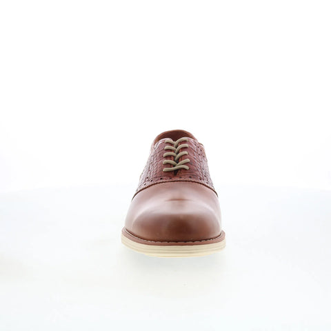T.B. Phelps TBP15 Mens Brown Leather Lace Up Oxfords & Lace Ups Casual Shoes 
