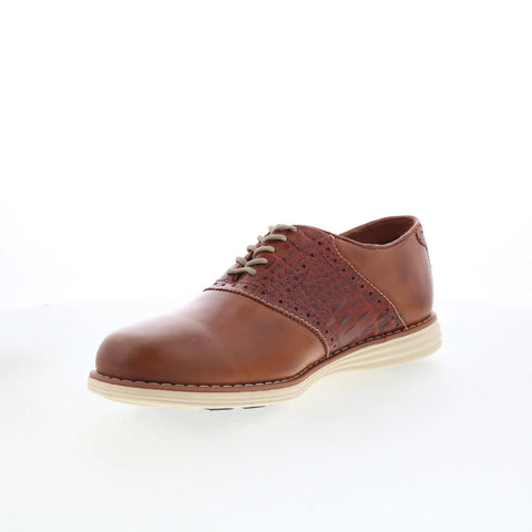T.B. Phelps TBP15 Mens Brown Leather Lace Up Oxfords & Lace Ups Casual Shoes 