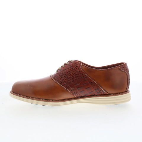 T.B. Phelps TBP15 Mens Brown Leather Lace Up Oxfords & Lace Ups Casual Shoes 