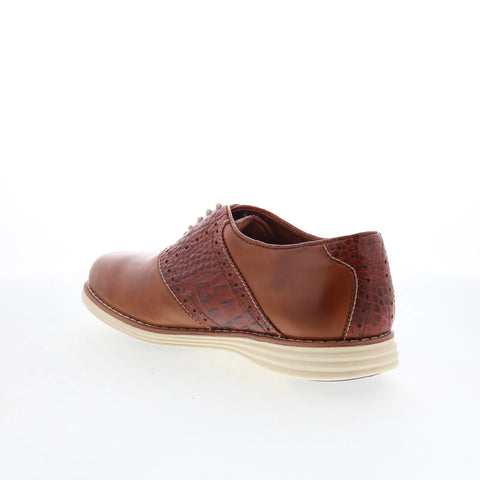 T.B. Phelps TBP15 Mens Brown Leather Lace Up Oxfords & Lace Ups Casual Shoes 