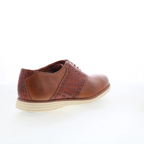 T.B. Phelps TBP15 Mens Brown Leather Lace Up Oxfords & Lace Ups Casual Shoes 
