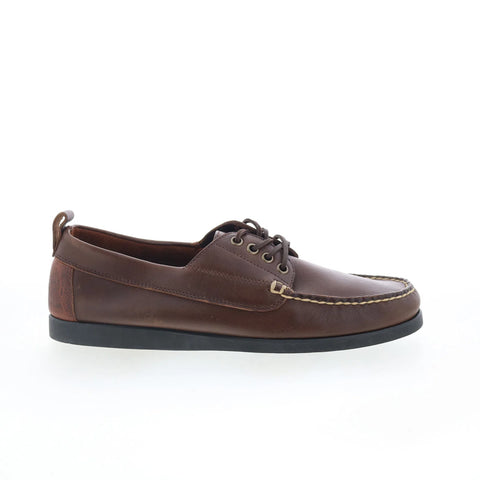 T.B. Phelps TBP16 Mens Brown Leather Slip On Loafers & Slip Ons Boat Shoes 
