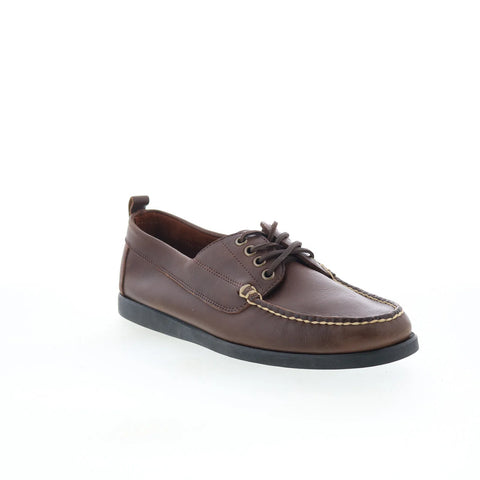 T.B. Phelps TBP16 Mens Brown Leather Slip On Loafers & Slip Ons Boat Shoes 