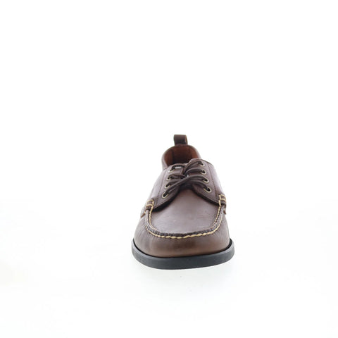 T.B. Phelps TBP16 Mens Brown Leather Slip On Loafers & Slip Ons Boat Shoes 