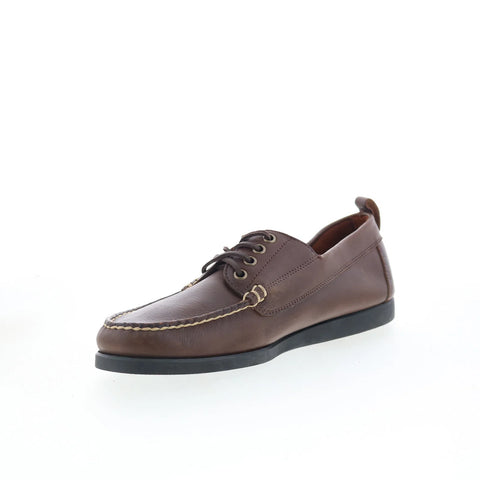 T.B. Phelps TBP16 Mens Brown Leather Slip On Loafers & Slip Ons Boat Shoes 