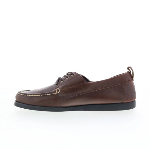 T.B. Phelps TBP16 Mens Brown Leather Slip On Loafers & Slip Ons Boat Shoes 