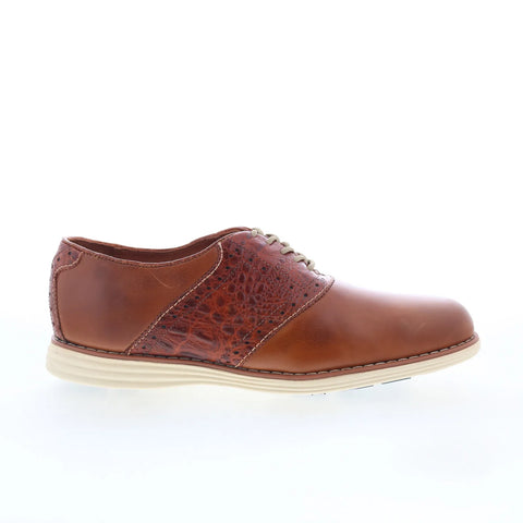 T.B. Phelps TBP17 Mens Brown Leather Lace Up Oxfords & Lace Ups Casual Shoes 