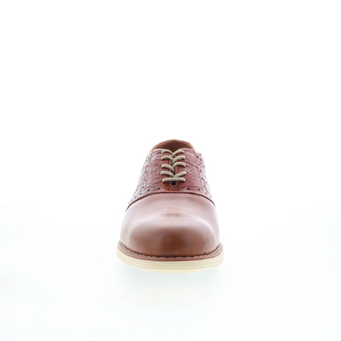T.B. Phelps TBP17 Mens Brown Leather Lace Up Oxfords & Lace Ups Casual Shoes 