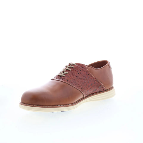 T.B. Phelps TBP17 Mens Brown Leather Lace Up Oxfords & Lace Ups Casual Shoes 
